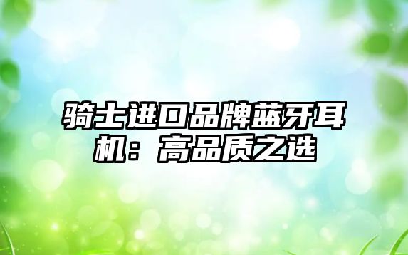 騎士進(jìn)口品牌藍(lán)牙耳機：高品質(zhì)之選