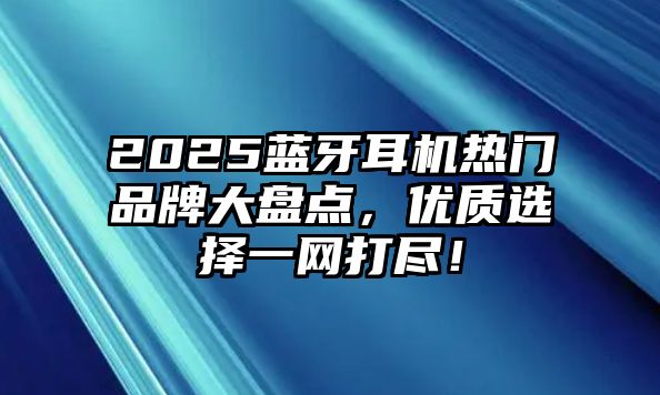 2025藍牙耳機熱門品牌大盤點，優(yōu)質(zhì)選擇一網(wǎng)打盡！