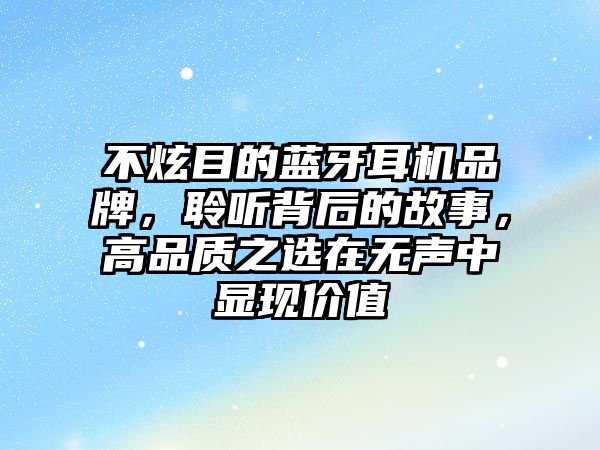 不炫目的藍牙耳機品牌，聆聽背后的故事，高品質(zhì)之選在無聲中顯現(xiàn)價值