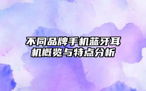 不同品牌手機藍牙耳機概覽與特點分析