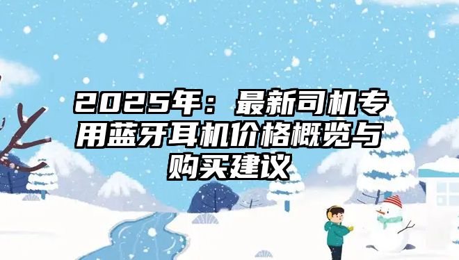 2025年：最新司機(jī)專用藍(lán)牙耳機(jī)價(jià)格概覽與購買建議