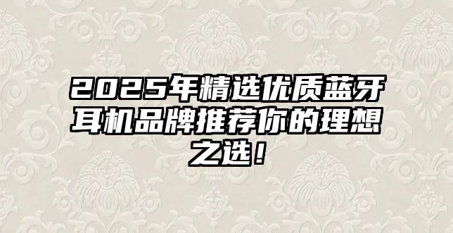 2025年精選優(yōu)質(zhì)藍牙耳機品牌推薦你的理想之選！