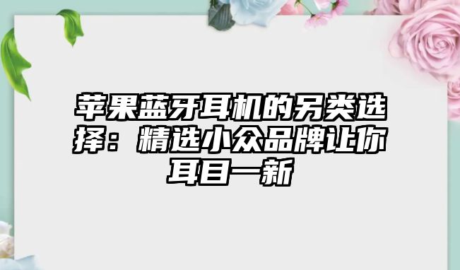 蘋果藍(lán)牙耳機(jī)的另類選擇：精選小眾品牌讓你耳目一新