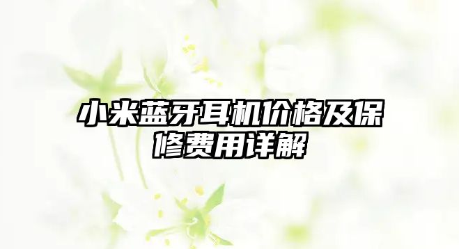 小米藍牙耳機價格及保修費用詳解
