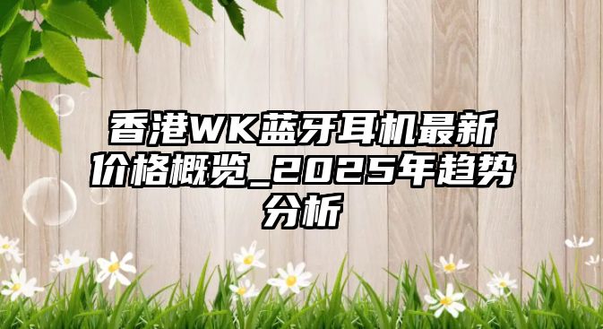 香港WK藍(lán)牙耳機(jī)最新價(jià)格概覽_2025年趨勢分析